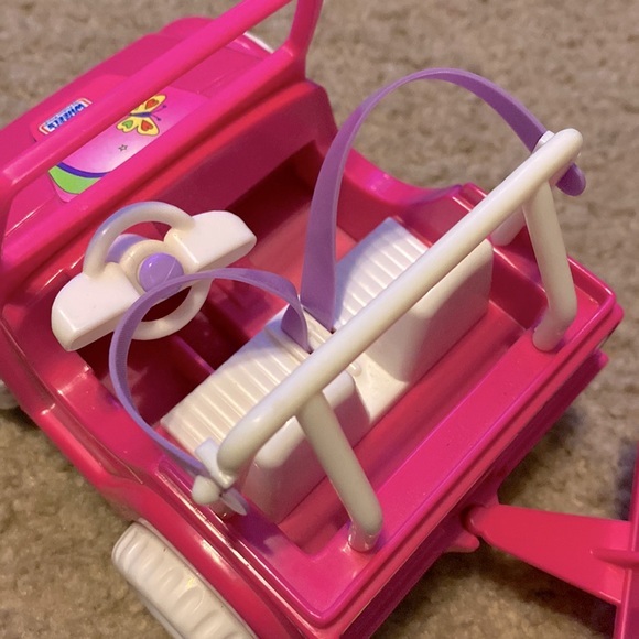 Vintage Barbie Power Wheels Fisher Price Pink Jeep Tommy Doll Twins + Dogs Wagon - Picture 15 of 15